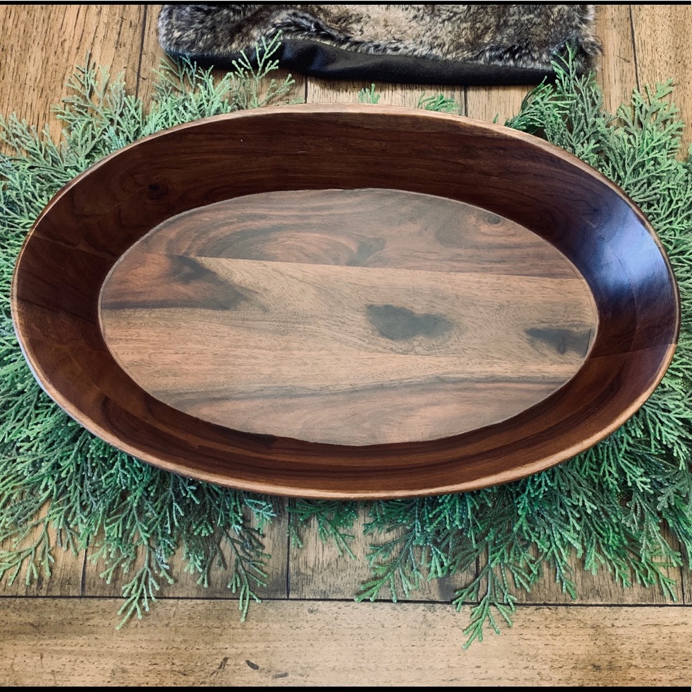 Faux wooden serving bowl